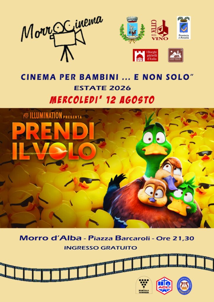 Proiezione film d’animazione “PRENDI IL VOLO”, Piazza Barcaroli